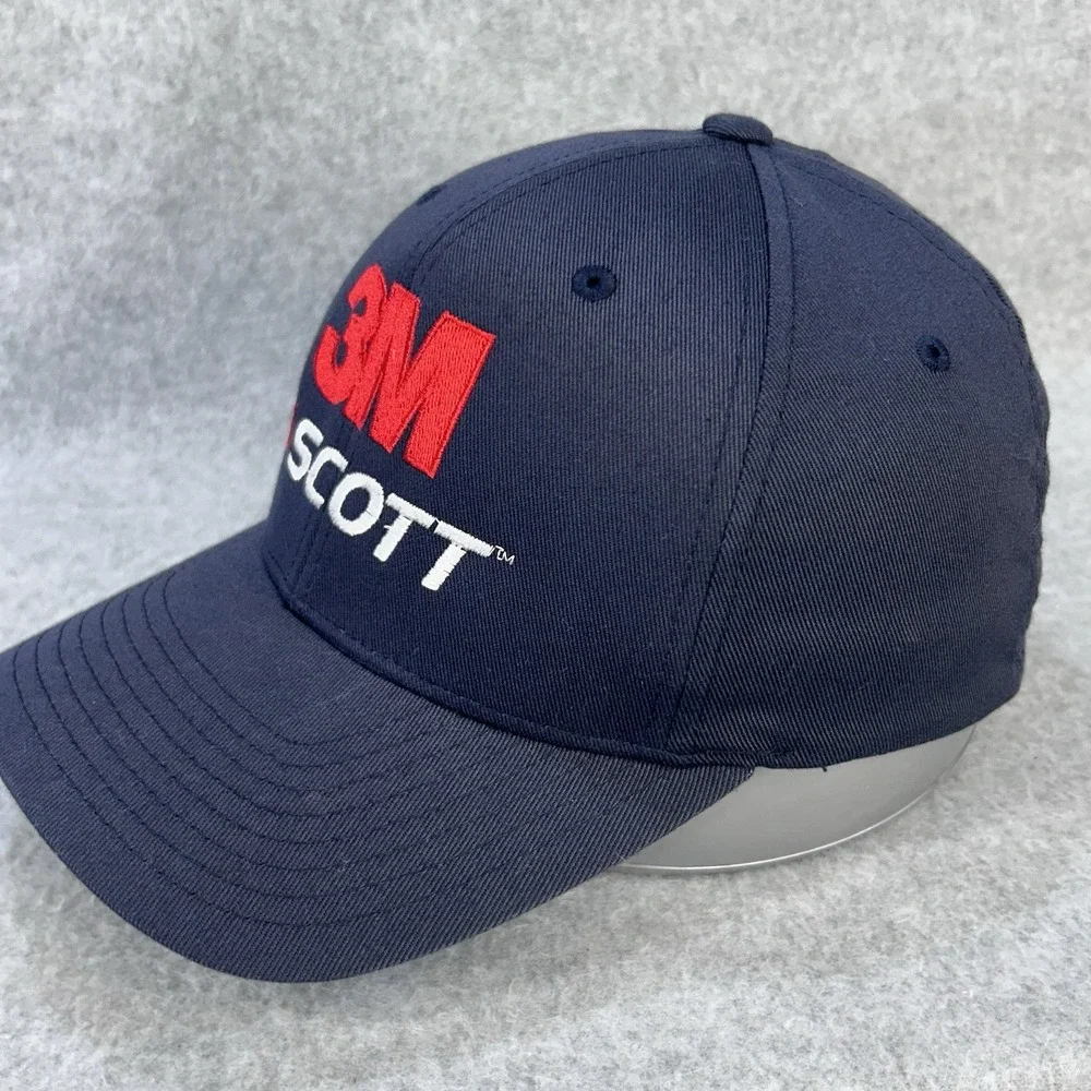 3M Scott Flexfit Baseball Cap Hat Navy Red White Port Authority S/M